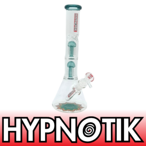 14 INCH HYPNOTIK BONG WITH TWO MATCHING COLORED PERC - HB116-DG